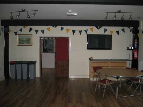 Basement with TV bench